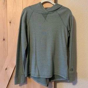 North face sweatshirt.